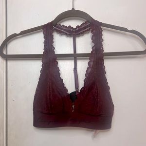 Victoria’s Secret (XS) maroon lace bra